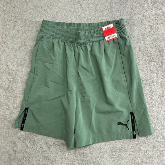 NEW Puma Men's M Aticve Woven Shorts  Green Polyester & Elastane - Picture 2 of 8